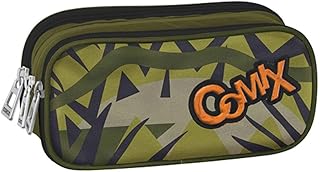 Astuccio Comix Flash Organizzato Verde Portapenne Vuoto 3 Cerniere 22x10x7 cm