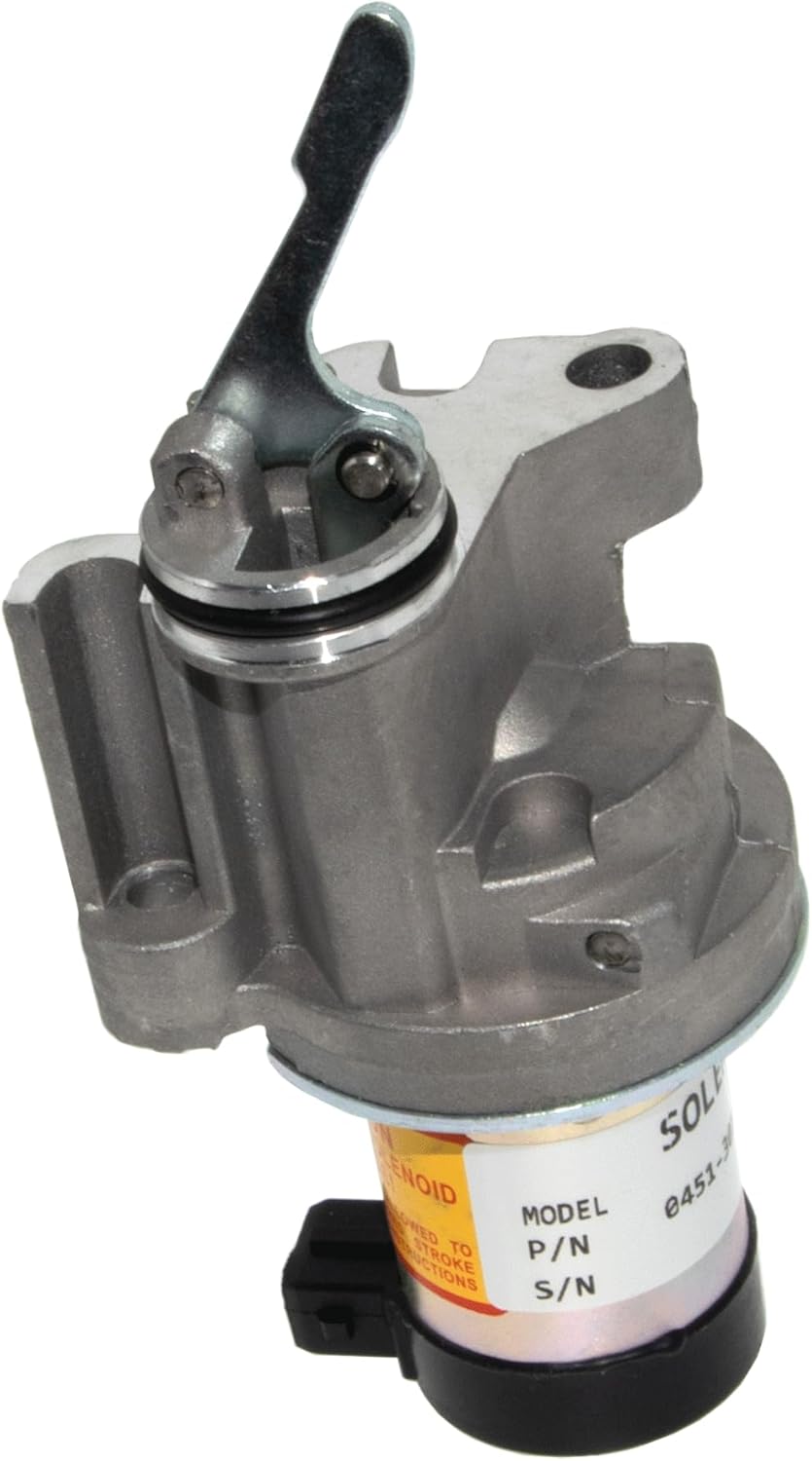 12V 04513018 Fuel Shutoff Solenoid Valve Compatible with Deutz Engine BF6M2012 BF4M2012 Steel Part Replacement