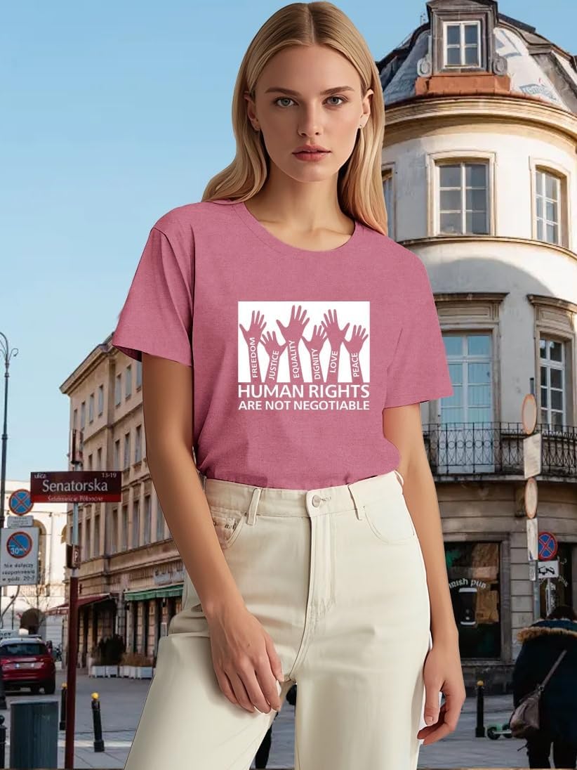 Women Equality T-Shirts Human Rights are Not Negotiable Printed Shirt Freedom Justice Tee Tops - Image 3