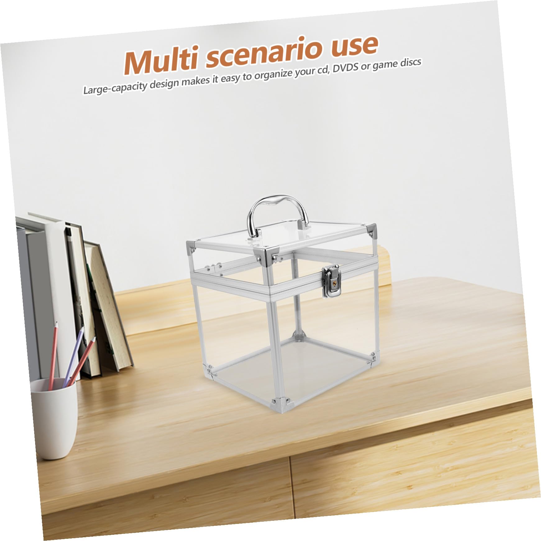 ABOOFAN Scatola Porta Dischi Contenitore per Album e Dvd in Acrilico con Manico in Vinile Facile Identificazione Grande Capacità e Raffinata Esposizione per Casa e Camera