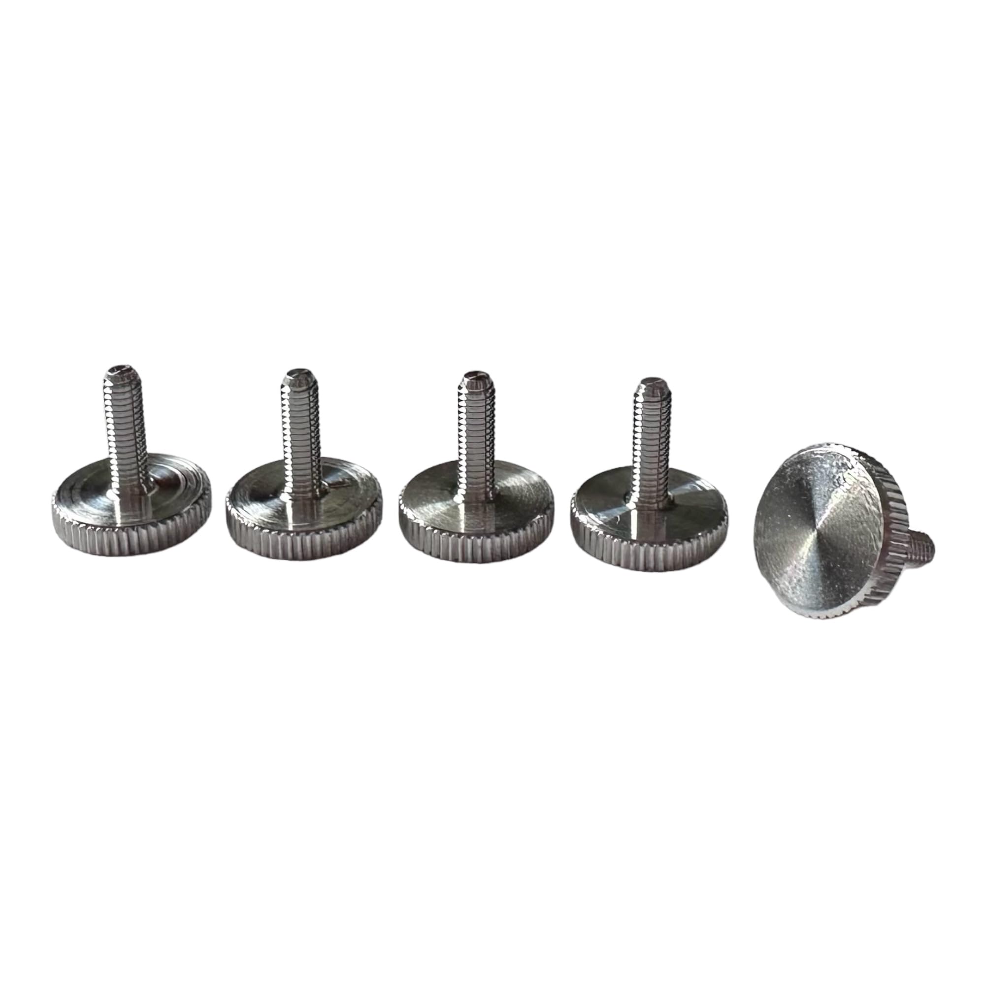 PrecisionGeek Thumb Screws M3 x 10mm, DIN 653, Aluminium, Flat Straight Knurled Head, 12mm Diameter, Set of 5