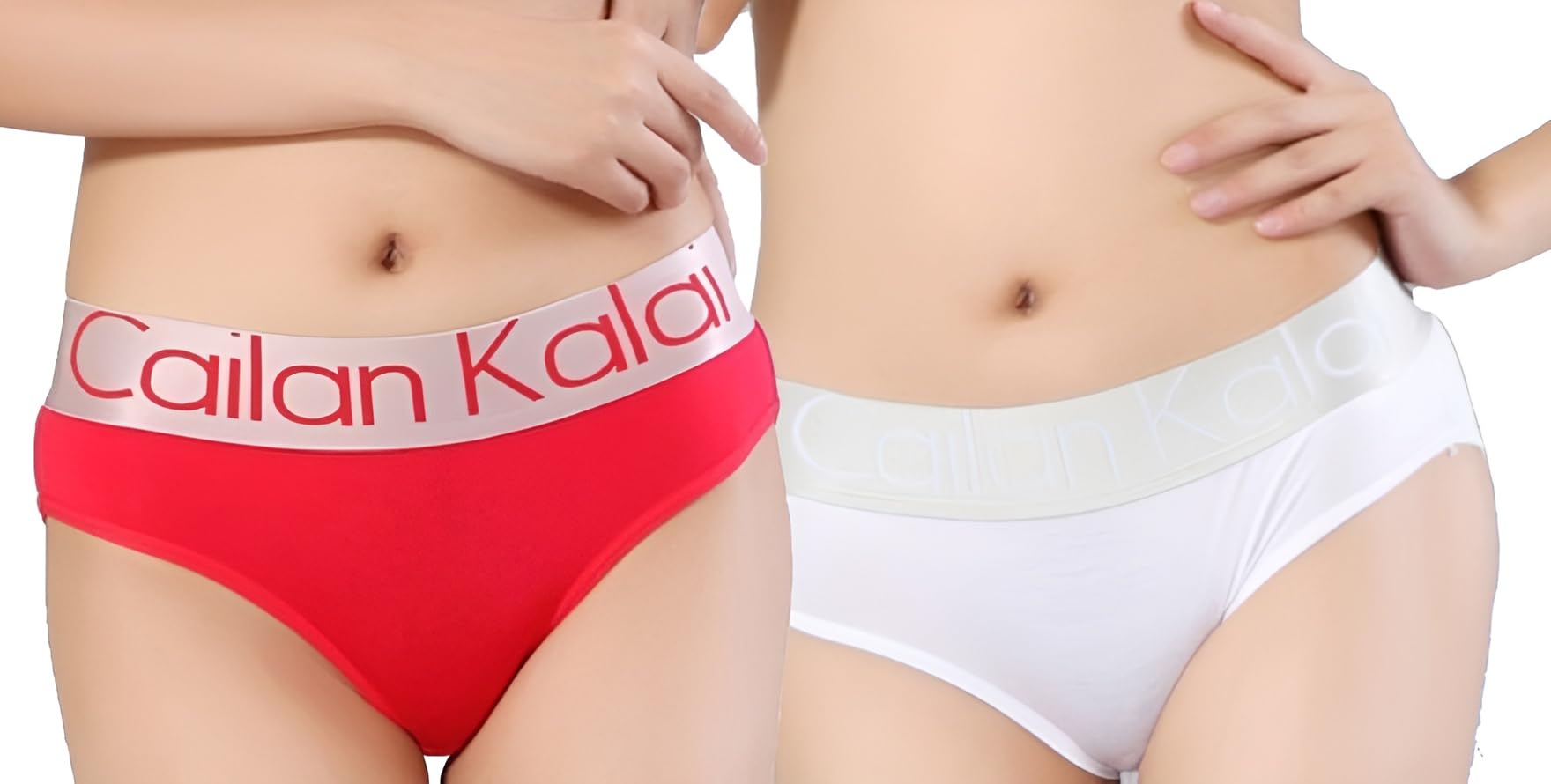 OMLAVIDA Cailan Kalai Stretch High Waist, Imported Hipster Panty for Women Daily Use with Outer Elastic N-Fresh Anti-Microbial (Combo Pack of 2 Panties)