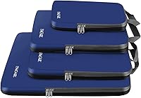 Vista 112 de BAGAIL 4 juegos/6 juegos/8 cubos de compresión para embalaje, accesorios de viaje, organizadores de embalaje expandibles (malla cuadrada, 06-beige)