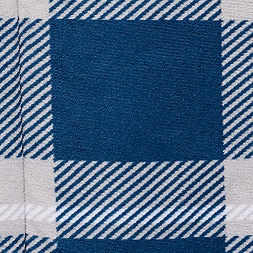 Amazon Basics Ultra-Soft Micromink Sherpa 3 Piece Comforter Bed Set, Full/Queen, Navy Plaid #TOP4