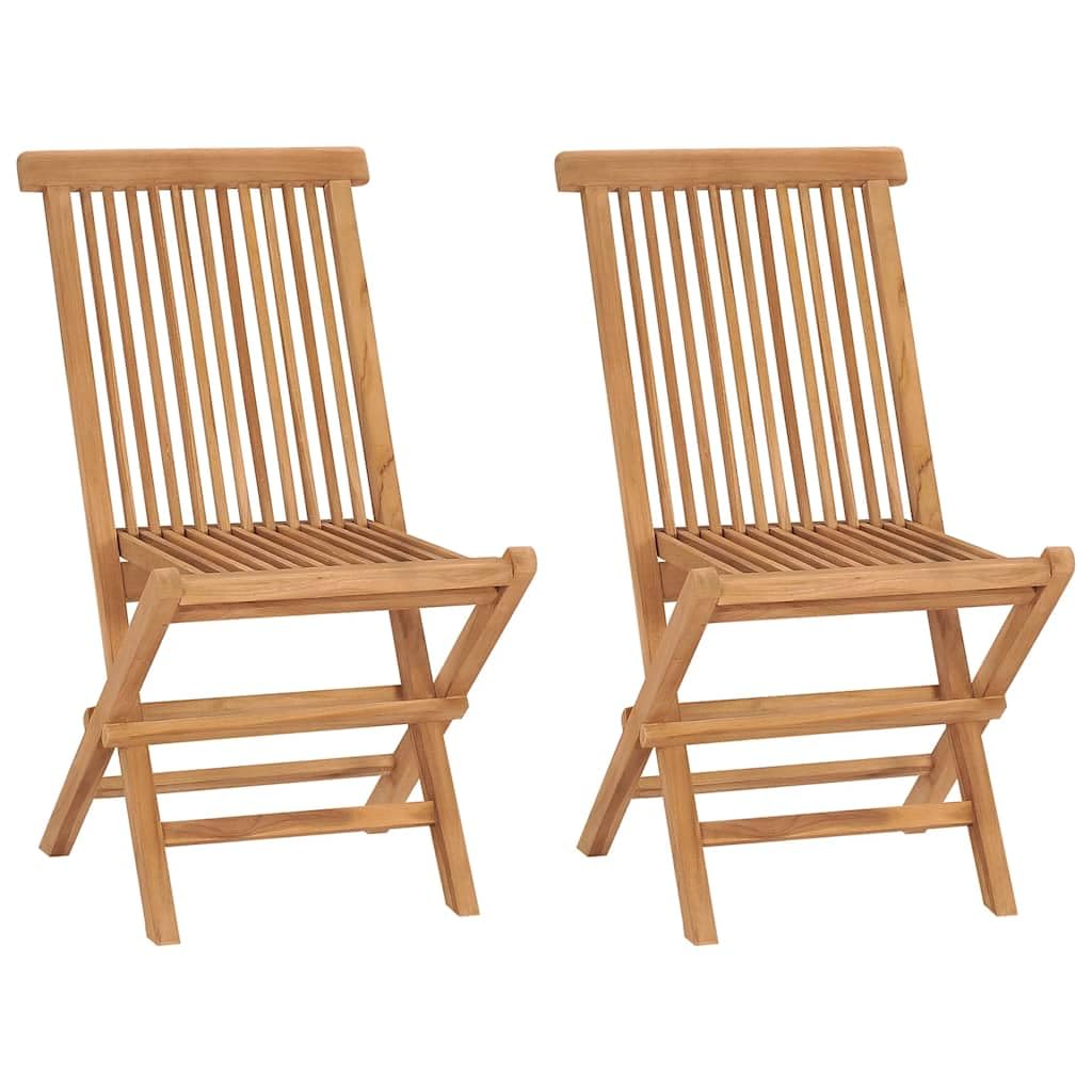 Set di 3 sedie pieghevoli in legno di teak, set da pranzo in legno di teak massiccio per terrazza, tavolo e sedie pieghevoli in legno, robusto e stabile, portata 110 kg