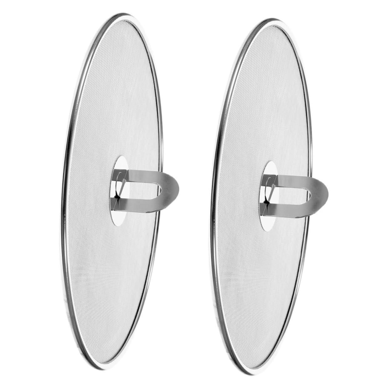 Ipetboom 2pcs Oil Splash Mesh Cover Mesh Splatter Screen Grease Splatter Screen Splatter Guard for Frying Pan Mesh Splatter Guard Frying Tool Screen Pot Oil Shield Silver Stainless Steel