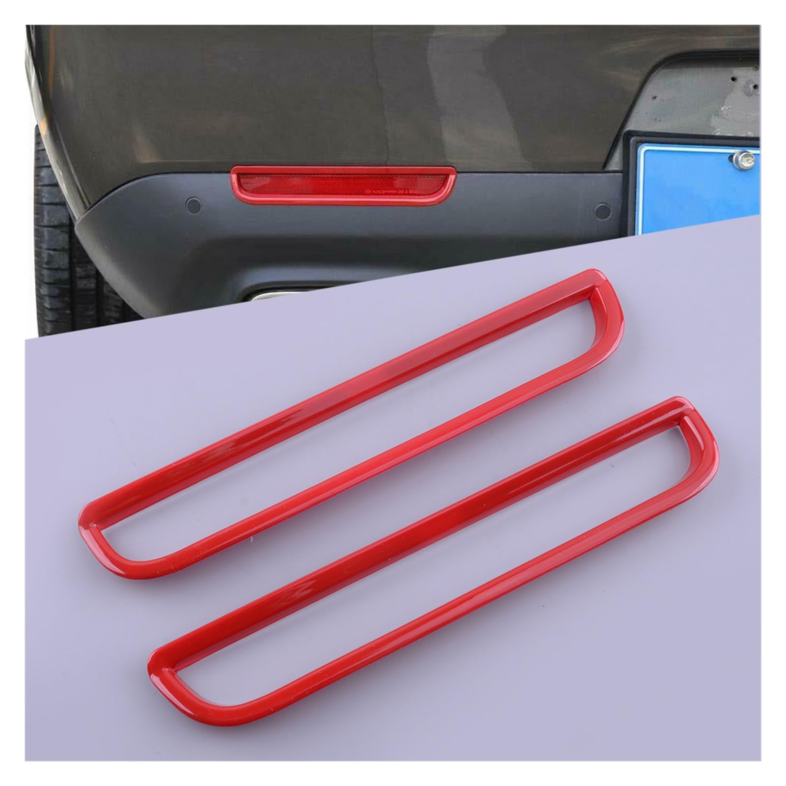 Zestaw 2 sztuk czerwonych plastikowych tylnych osłon przeciwmgłowych
