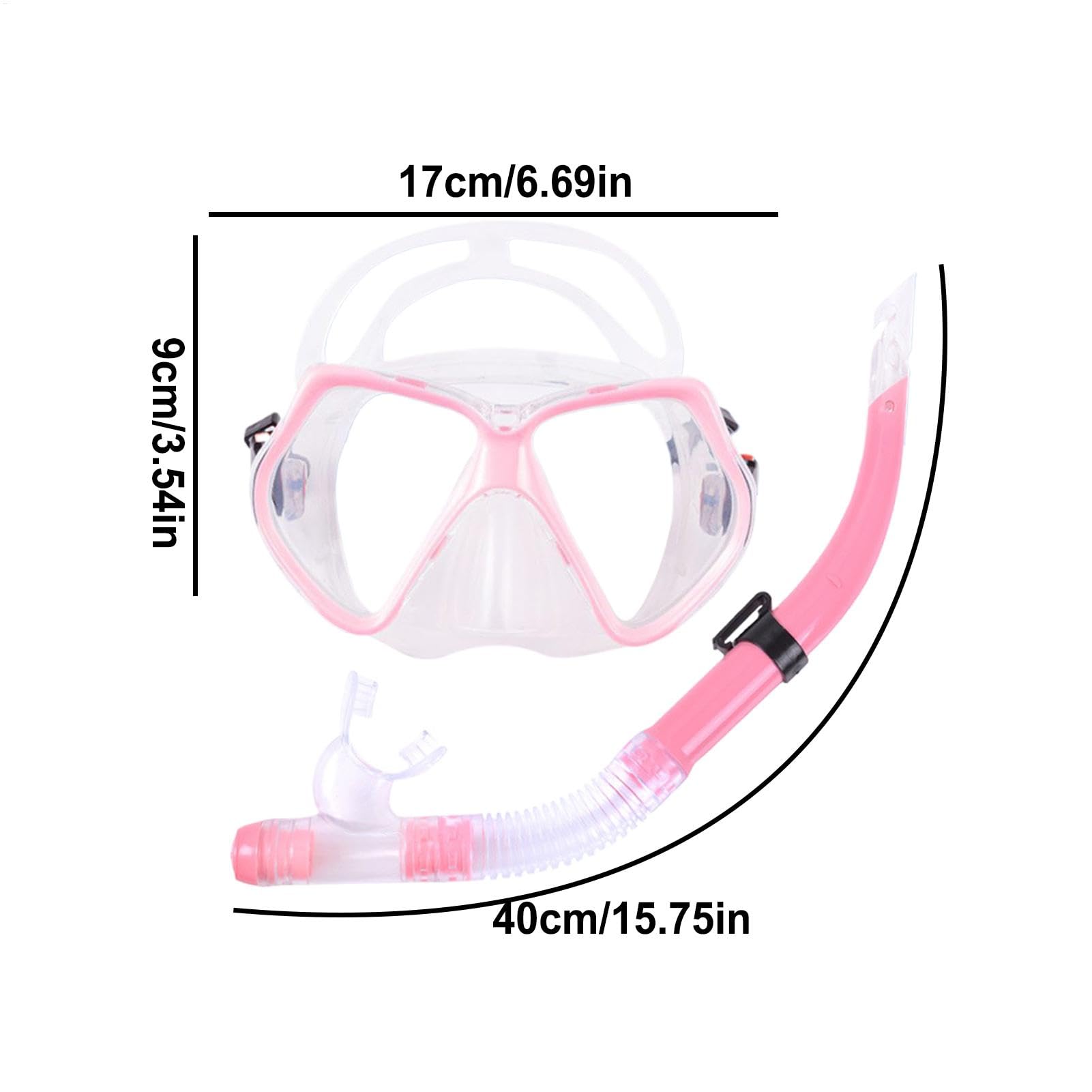 Set da snorkeling per adulti, maschera da nuoto per adulti, anti-perdite e anti-appannamento, attrezzatura professionale per snorkeling, vista panoramica, respirazione sicura