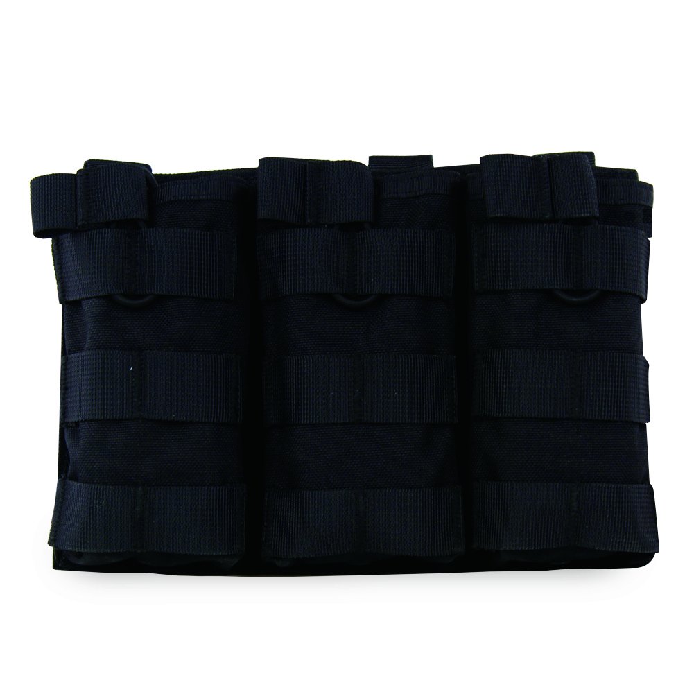 Open-Top Tactical Molle Triple Magazine Pouch 1000D Nylon Mag Holder