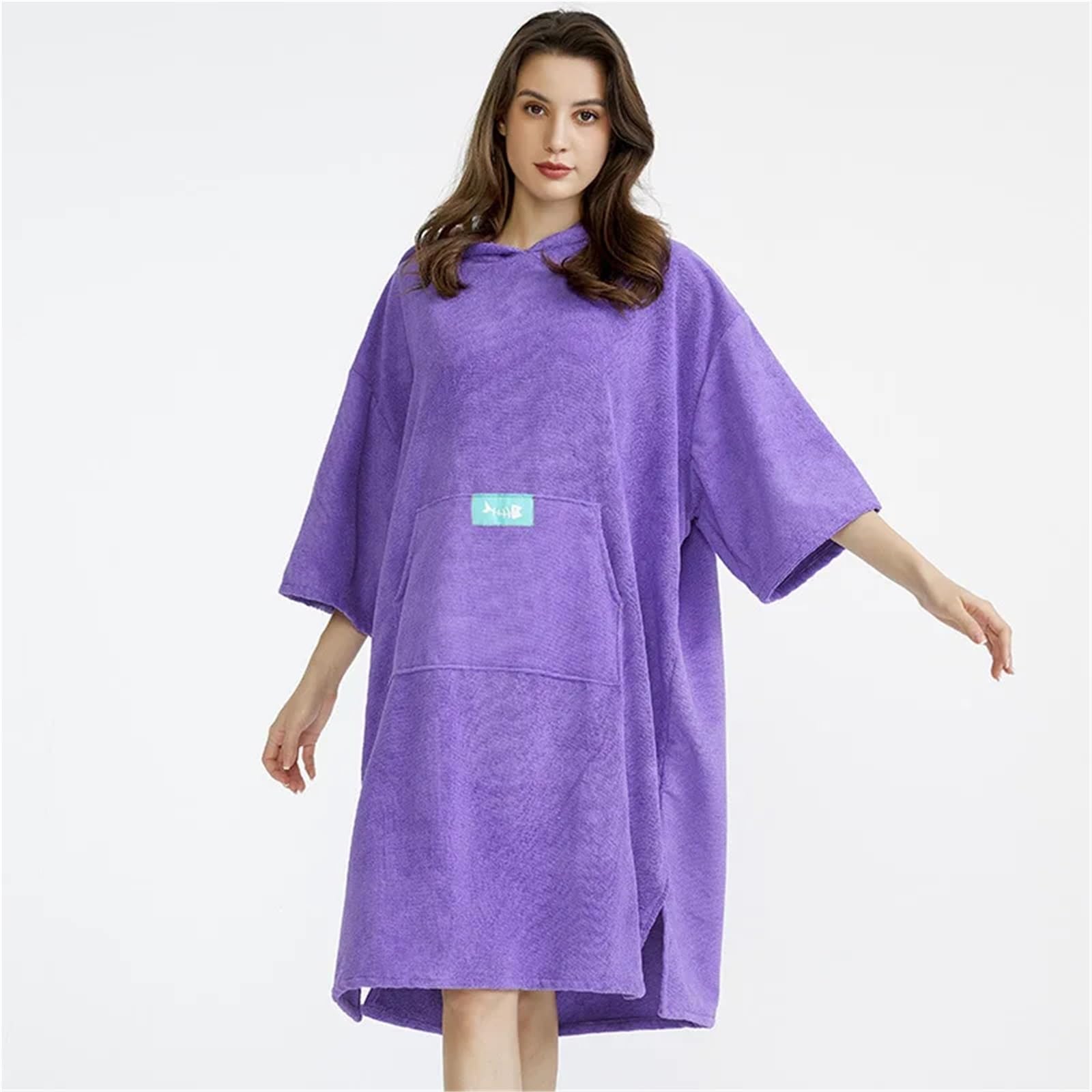 Albornoz for Adultos, Toalla de baño, Gorro Super Dalian, Playa, Albornoz Secado rápido for Hombres y Mujeres Poncho de Playa(Gray)