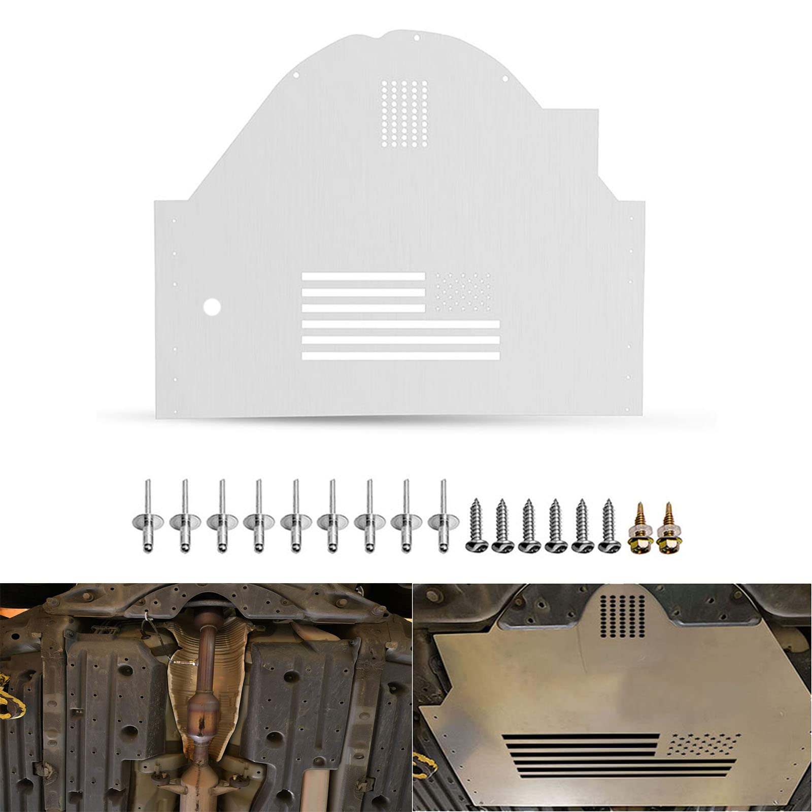 CNSPEED Catalytic Converter Protection Shield,Cat Shield,Aluminum Anti Theft Protect Cover For 2004-2009 Toyota Prius