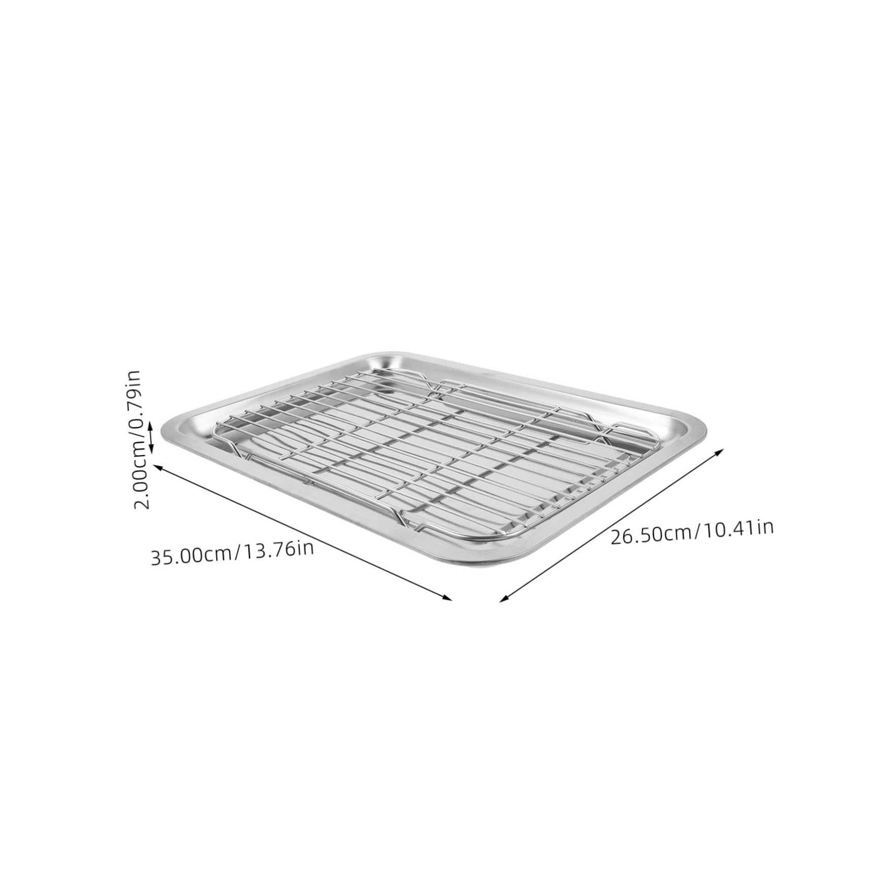 Edelstahl Backblech mit Dickem Backrahmen Rutschfester Backofenrost und Vielseitiges Ölablauf Gestell Leichtes Backblech Frittierhalter und Grillzubehör für Haushalt und