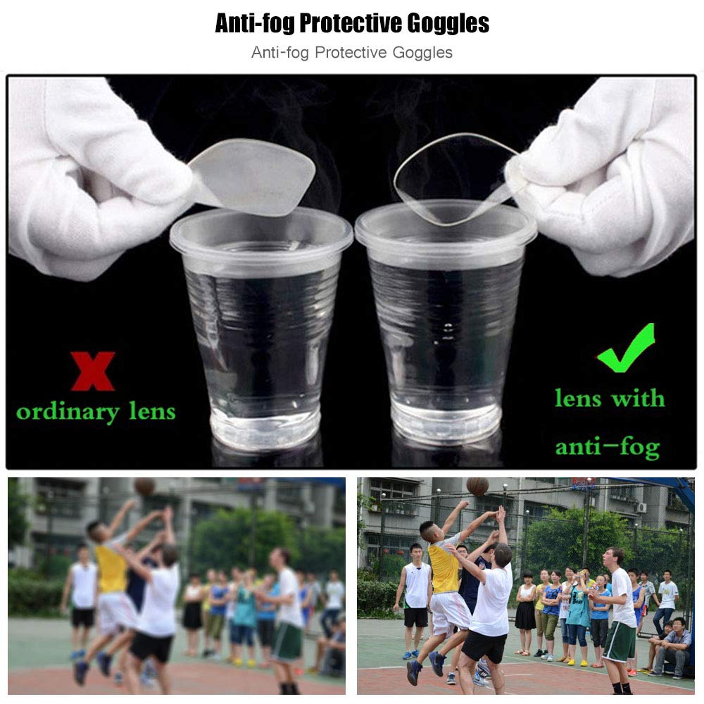 Poxas Occhiali di sicurezza da basket, calcio, sportivi, lenti in policarbonato, colore: nero