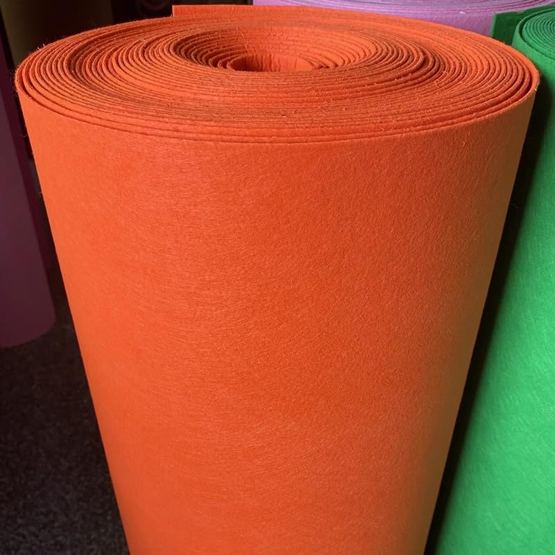 JINDAOSH 43 Colors 2mm Thick Felt Fabric By The Metre For Craft Projects DIY Handicraft Sewing Patchwork Christmas Decorations 100 Cm Wide Sold By The Meter 1 * 1m(Color:orange red)
