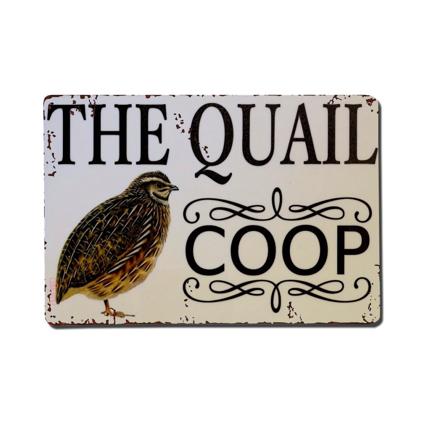 The Quail Coop Vintage Sign Retro Metal Tin Sign, Vintage Metal Poster for Bar, Home, Man Cave, Kitchen, Laundry Room Art Decor 8x12 Inch