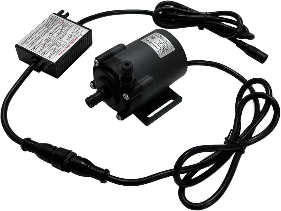 SHYSKY DC55K-24250S 24V DC Micro Brushless Water Pump Mini Submersible Pump 80W 25M 82ft, 145GPH, Low noise For Water Circulation Pressurization Cooling sys