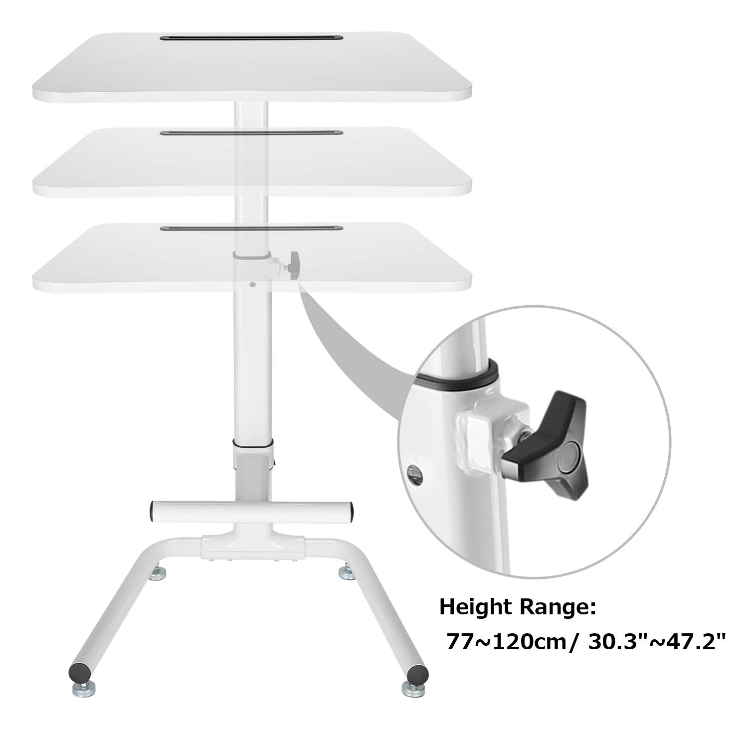 ERGO LIFE Pneumatic Height Adjustable Standing Desk SitStand Desk with