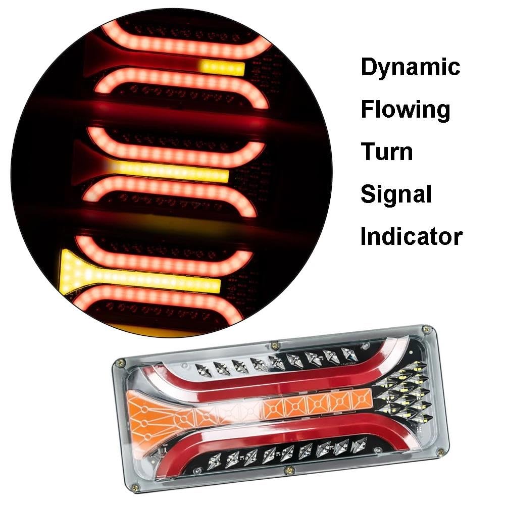 Genérico Indicador Intermitente Lateral 2 Luces Traseras Para Camión Luces De Marcha Luces De Freno LED Para Tractor UTE Autobús Furgoneta Remolque Camión Intermitentes intermitente