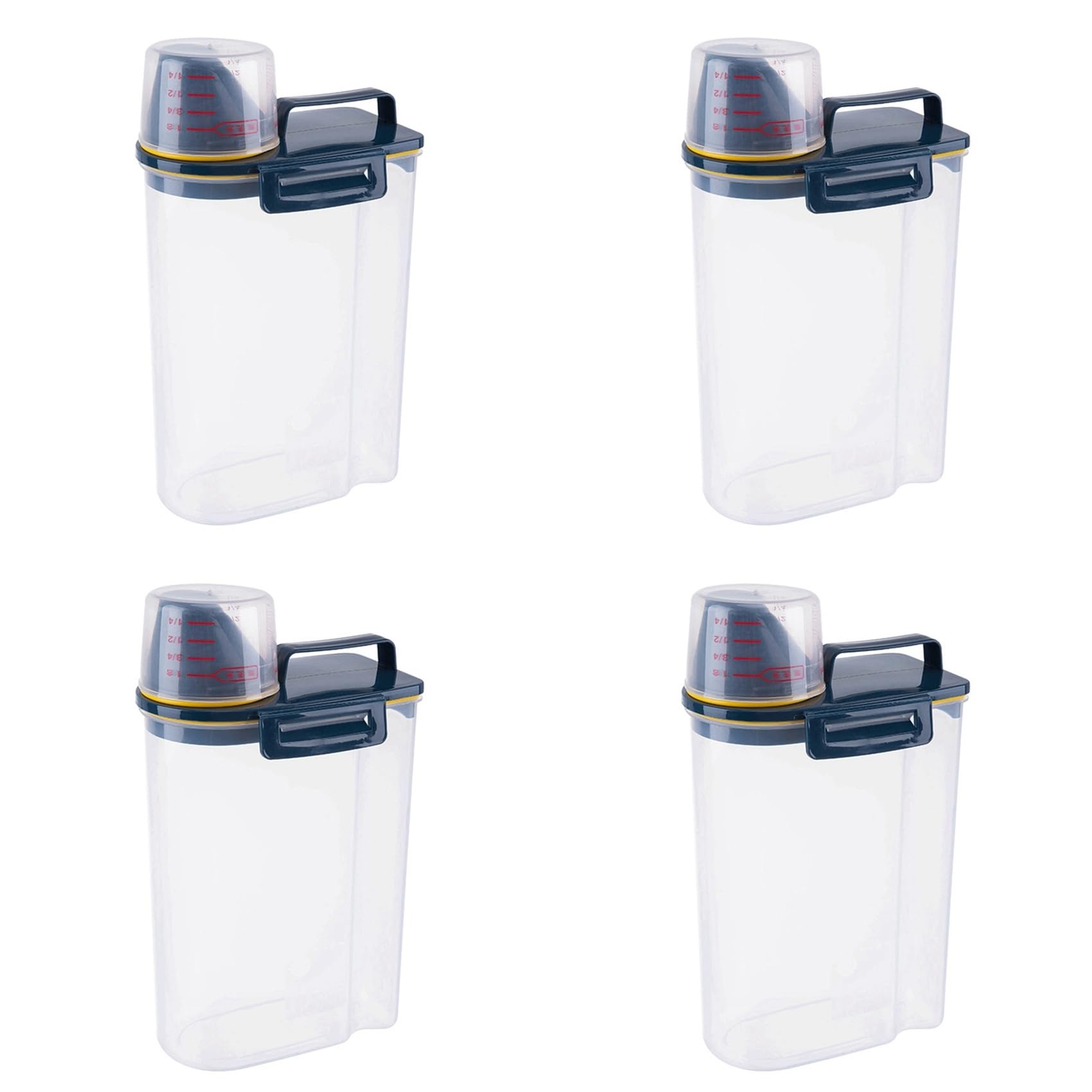 Hndhbfgrt 4X Rice Airtight Storage Container,Cereal Dry Food Powder Storage Box Blue