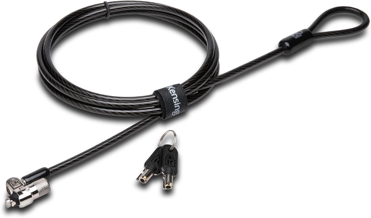 Kensington T-Bar Standard Keyed Lock Slot for Laptops, Durable 6’ Carbon Steel Cable Computer Lock, K65035AM