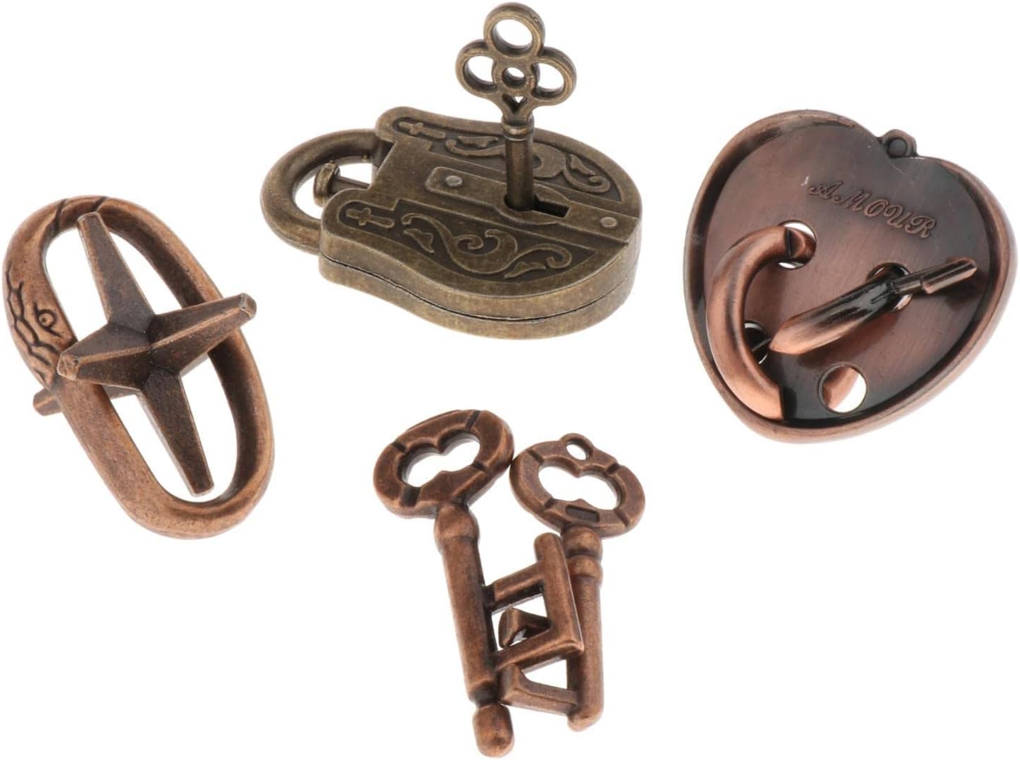 FASHIONMYDAY Fashion My Day® 4pcs/Set Intellectual Creative Leisure Puzzle Metal Magic Lock Toy Style 1| Toys & Hobbies | Puzzles | Contemporary Puzzles | Brain Teasers & Cube/Twist