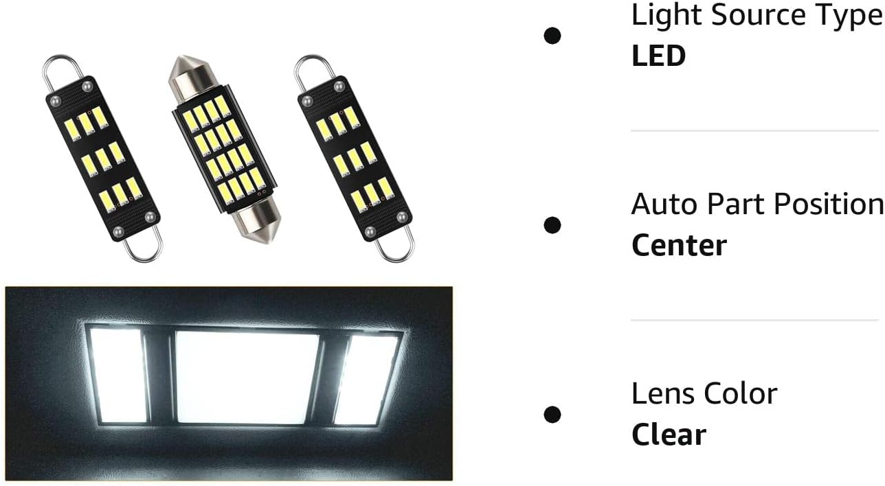 MbuyDIY Interior LED Map Dome Light Bulbs Kit Compatible with 1988-1998 Chevy Silverado GMC Sierra C1500 K1500 C2500 K2500 Pickup Truck, White