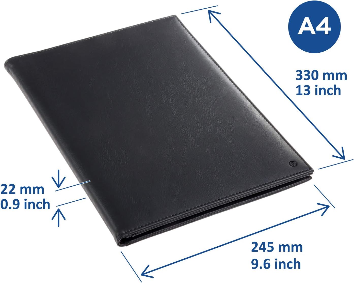 RI98014 Ambassadeur Display Book A4, 10 Pockets, Luxury Leatherlook, Black