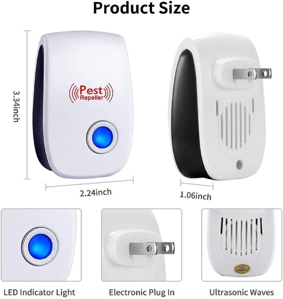 Ultrasonic Pest Repeller(6 Pack), 2022 Pest Control Ultrasonic Repellent, Electronic Repellant - Bug Repellent for Ant, Mosquito, Mice, Spider, Roach, Rat, Flea, Fly : Patio, Lawn & Garden