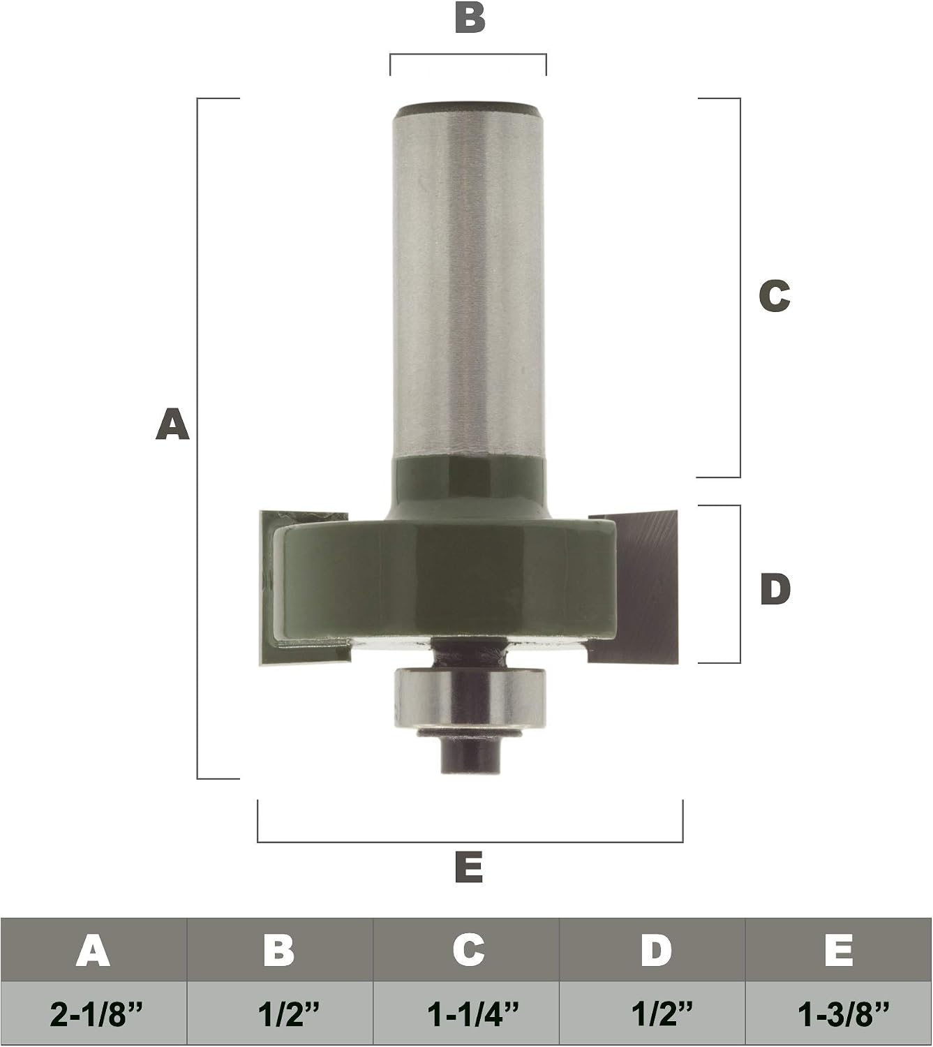 Sabre Tools 1/2 Rabbet Router Bit Set for Woodworking | 1/2" Shank | 1/2" Cutting Height | 7 Bearing Set