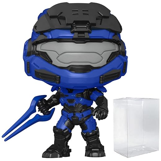 POP Halo Infinite - Spartan Mark V with Blue Energy Sword Funko Vinyl Figure (Bundled with Compatible Box Protector Case)