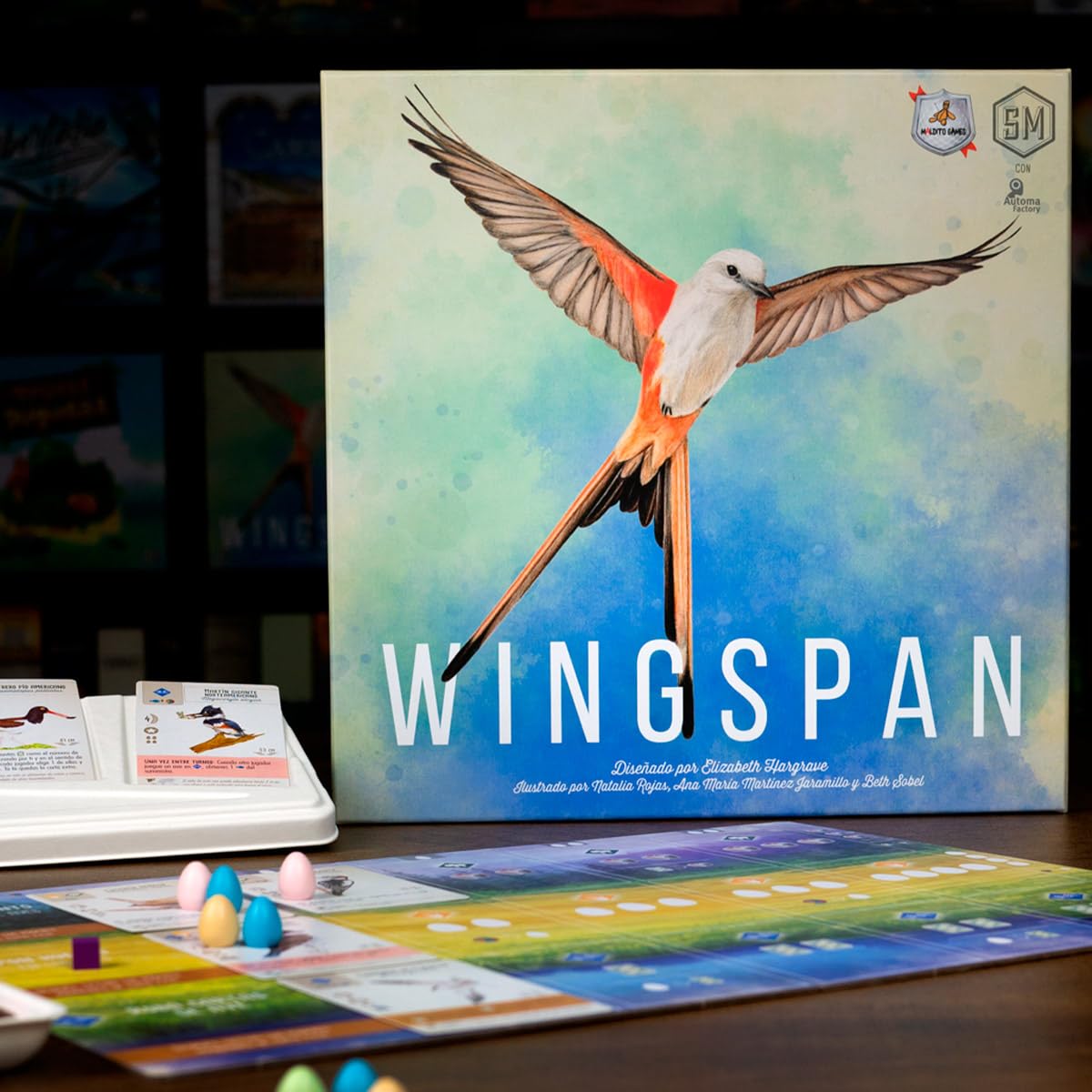 Maldito Games - Wingspan - Gioco da tavolo per uccelli e orchnitologia, carte strategiche per famiglie e giocatori, partite di 1 ora, scienza e natura (MLDG266192)