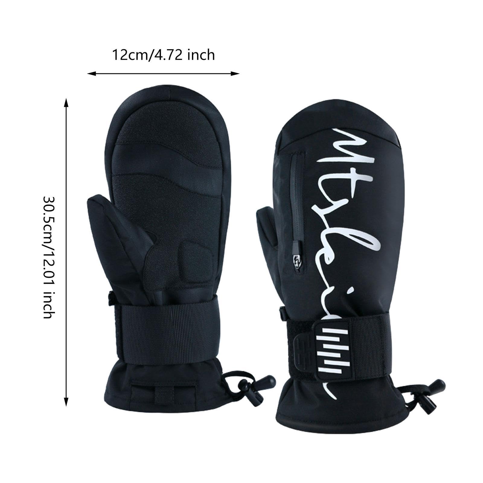 Qianly Guantes de Esquí con Protector de Muñeca y Aislamiento Térmico Antideslizantes con Absorción de Impactos y Forro de Felpa Cómodos Adecuados