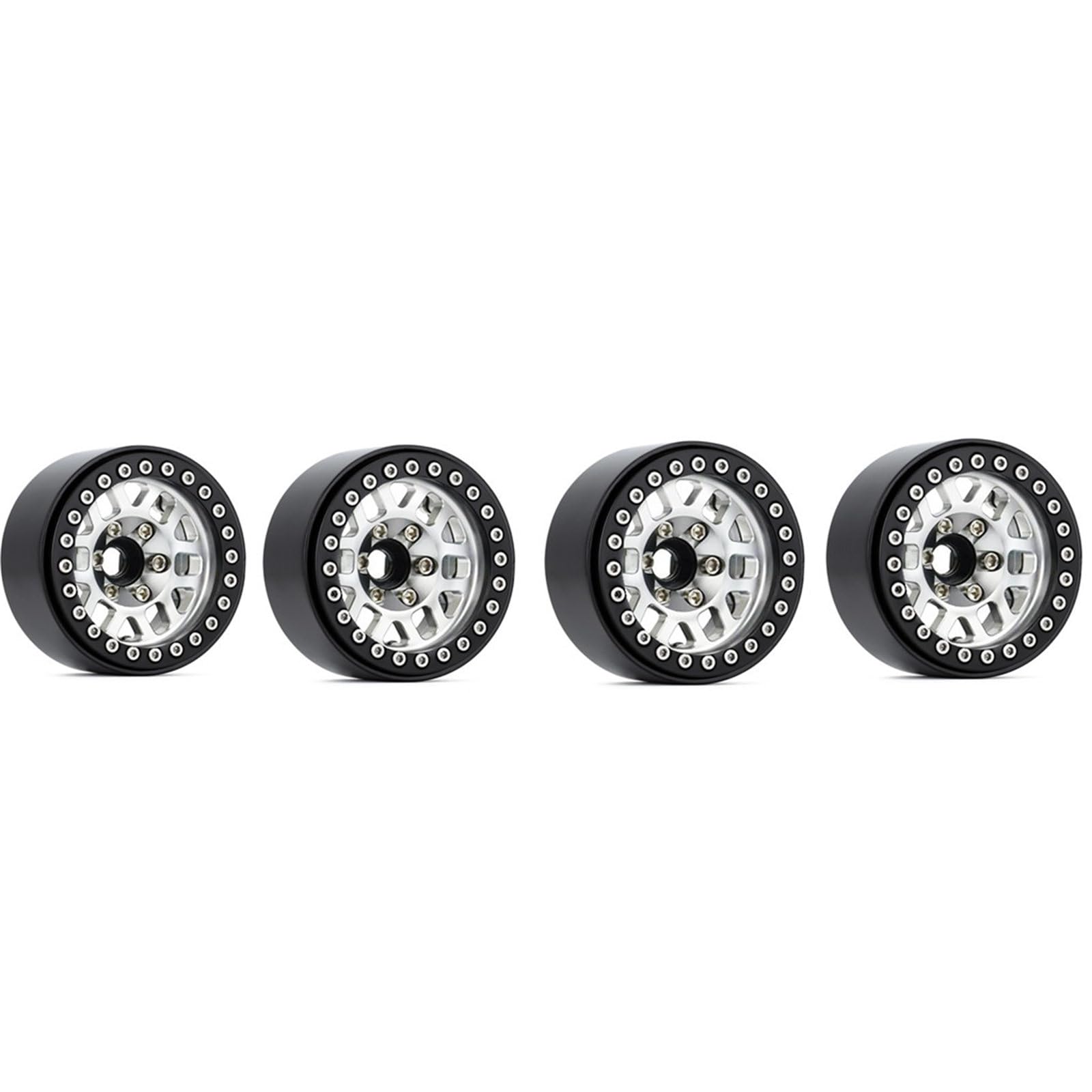 Moyeux de Roue en Alliage 1, 9" Moyeux de Jantes Beadlock pour télécommande 1/10 Crawler SCX10 4WheelDrive Accessoires de Mise à Niveau Jantes Beadlock pour Jouet de Voiture télécommandé