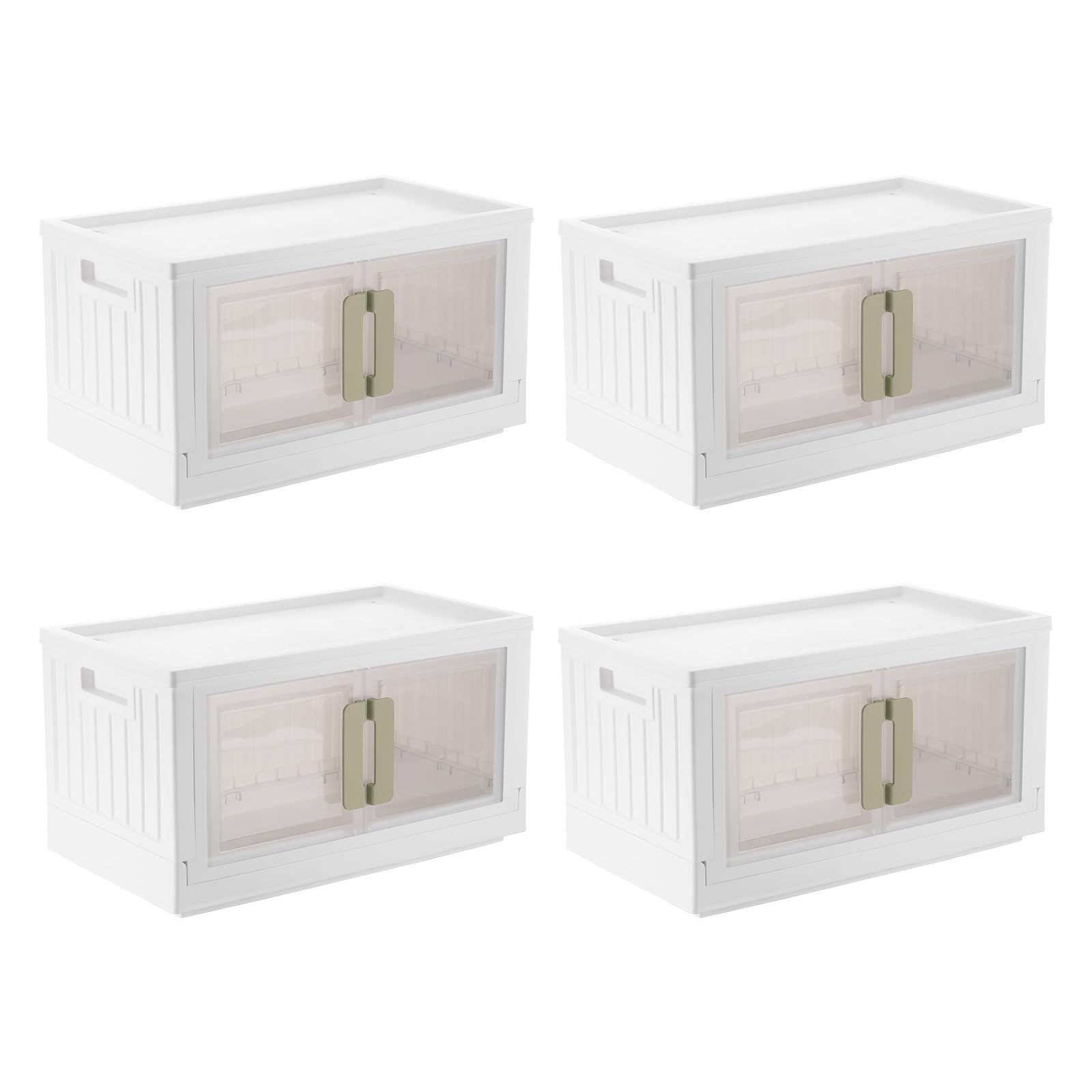 PATIKIL Contenitori Di Plastica Con Coperchio x x Pollici Pezzi Scatole Di Archiviazione Impilabili Con Ruote Porta Trasparente Doppia Apertura Organizzatore Armadio Pieghevole