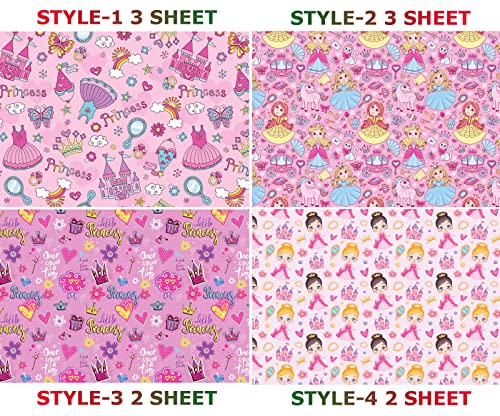 U'cover Princess Birthday Wrapping Paper For Girls Kids Baby Shower Women Girlfriend Daughter Pink Gift Wrapping Paper Lovely Princess Castle Theme For Holiday Party Favors Wedding Graduation Gift Wrap Paper 10Folded Sheet #TOP4