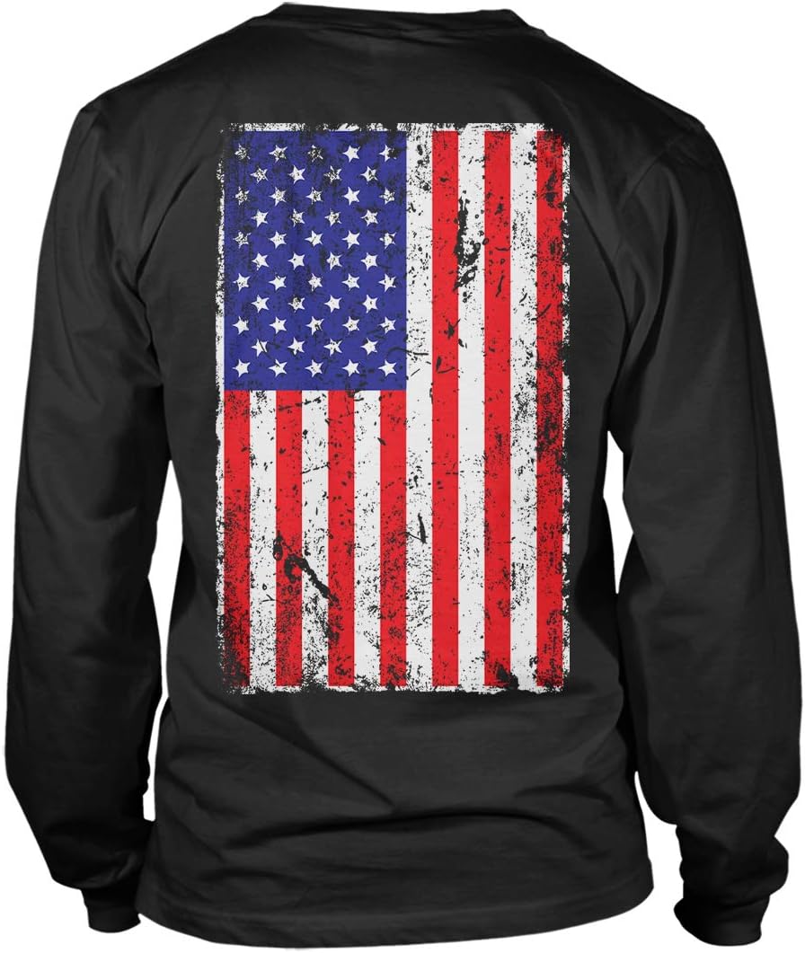 TcomboDistressed USA Flag - United States of America Unisex Long Sleeve Shirt