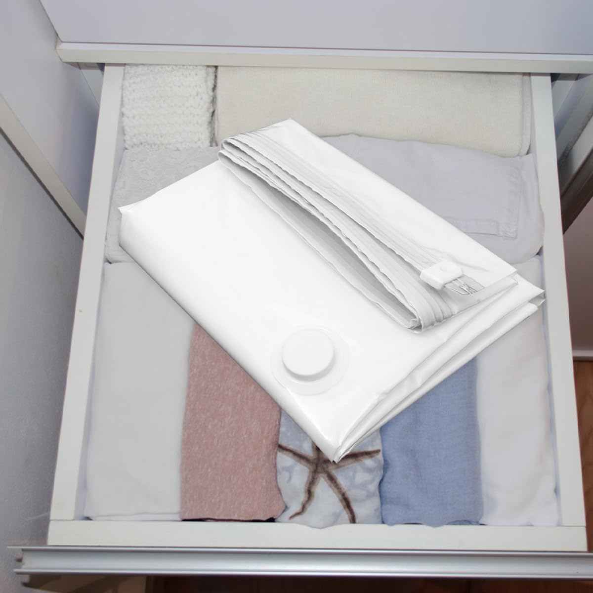 Sacchetti Sottovuoto per Materassi 150x100 Cm Set da 2 Pezzi, Sacchi Compressione Spessi 12 Micron Riutilizzabili per Piumoni, Coperte e Abbigliamento, Risparmio Spazio per Casa