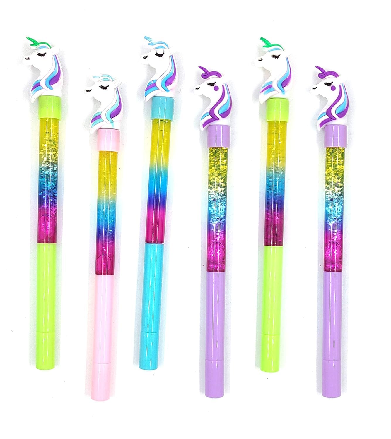 Birthday Popper Unicorn Glitter Gel Pens as Birthday Return Gifts for Girls| Pack of 10 | Sparkling Magic Pens