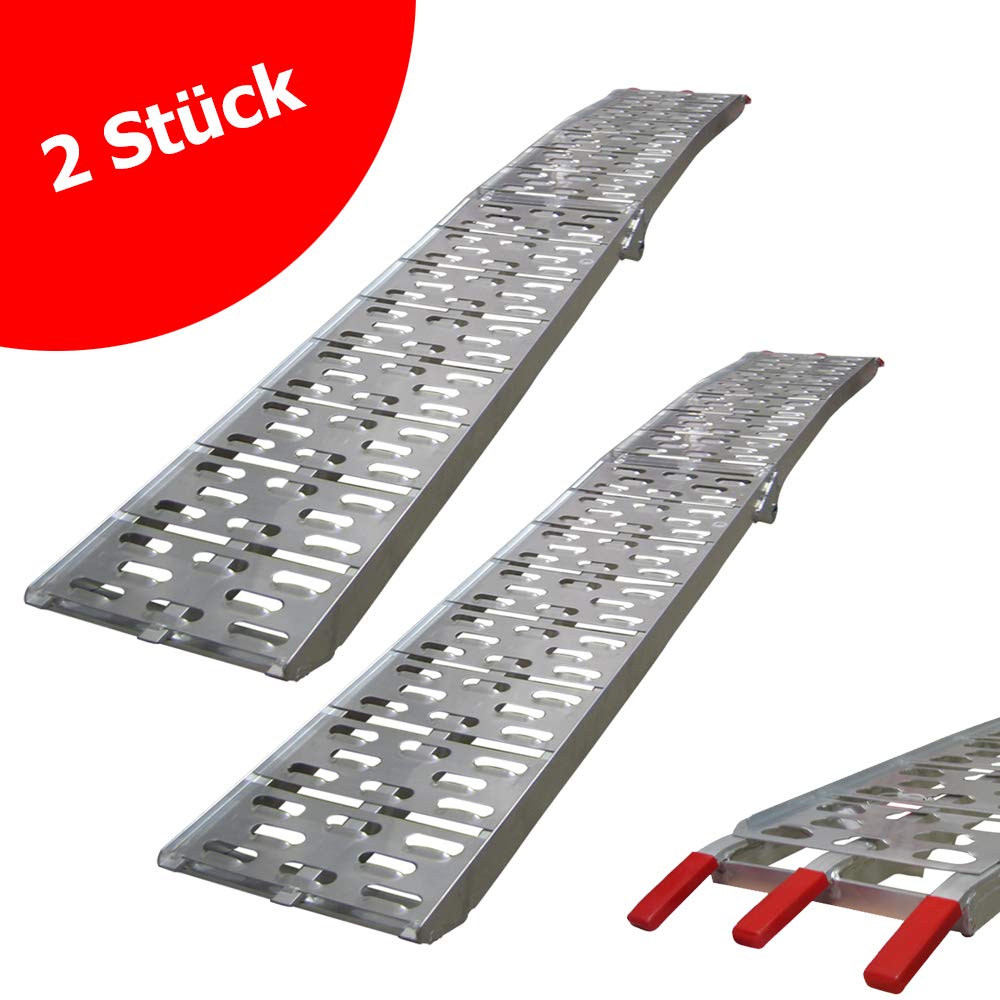 2er Set Grafner Alu Auffahrrampe Rampe 680 kg klappbar Set Motorradrampe Rampe Motorrad Quad Rasenmäher