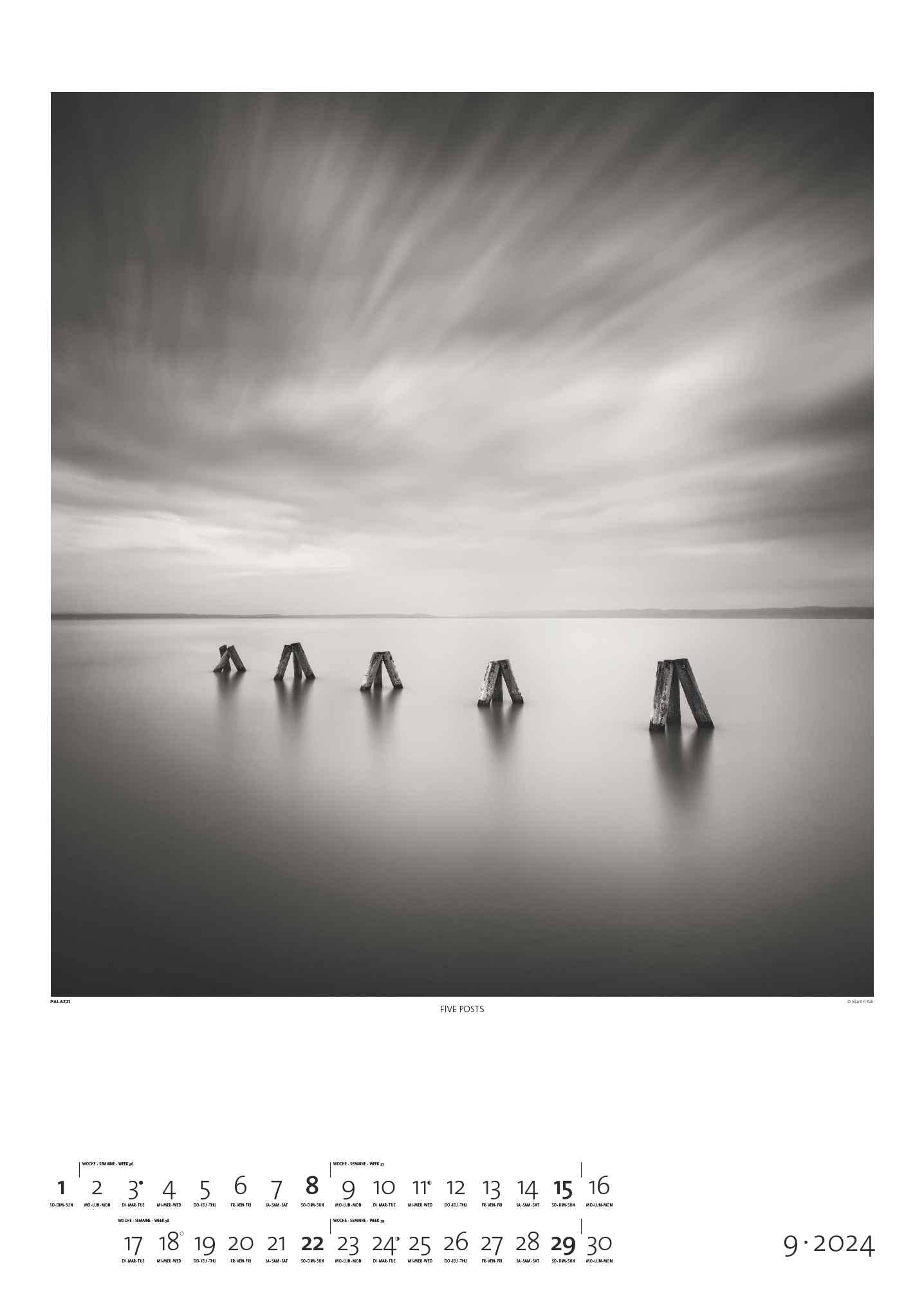 Black & White 2024 - Bildkalender 50x70 cm - Wandkalender XL - schwarz-weiß - Kunst - Hochformat - Palazzi: Fine Art Photography