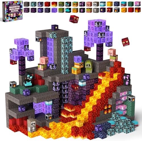GobiDex Magnetische Bausteine 200 Stück für Kinder ab 3 Jahren | MagWonder Konstruktionsspielzeug für Jungen und Mädchen Geschenk zum Geburtstag(2 x 2 x 2 cm)