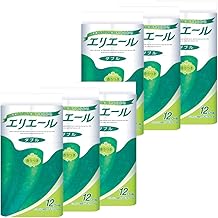 Elleair Toilet Paper, 11.8 ft (30 m) x 72 Rolls, 12 Rolls x 6 Packs, Double Pulp, 100% Relaxing Scent, Sold by Case