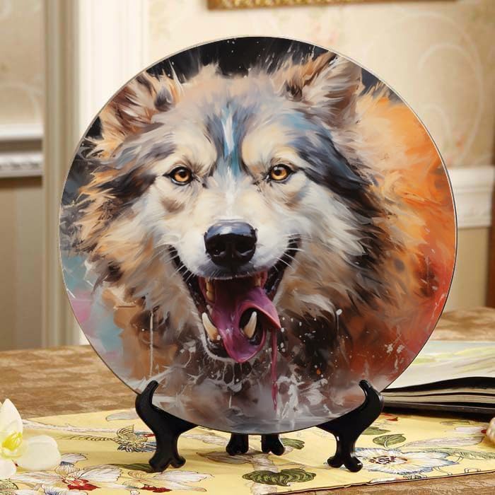 City Landscape 10-inch Ceramic Plate for Wall Display or Tabletop, with Stand & Hook DP-691052724