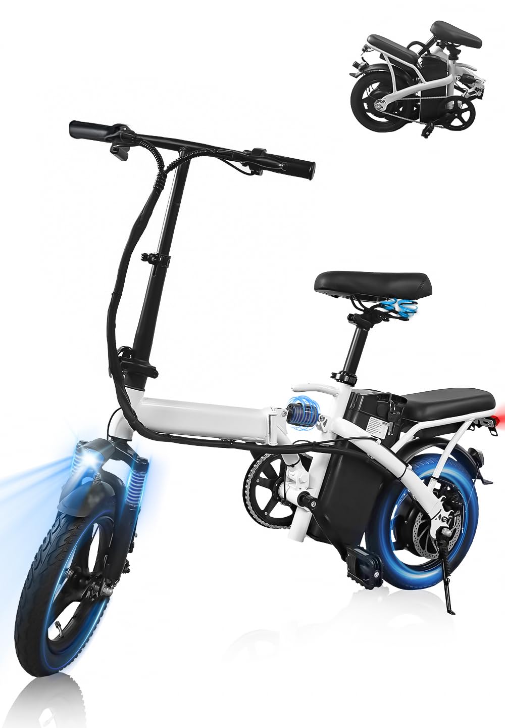 APYEAR Electric Bike for Adults,Ebike,14"/26" Folding Ebike, Electric Bicycle with 500W Motor, 576Wh 12Ah Removable Battery, 20+ Miles,20 Mph,Multi-Shock Absorption,Commuting,UL 2849