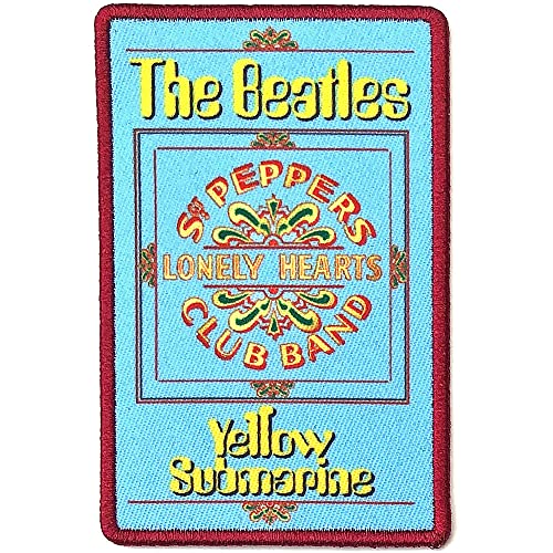 Men’s Beatles Yellow Submarine Lonely Hearts Woven Patch - Les Beatles, Paul McCartney, John Lennon, RIngo Starr, George Harrison Men's Beatles Yellow Submarine Lonely Hearts Woven Patch