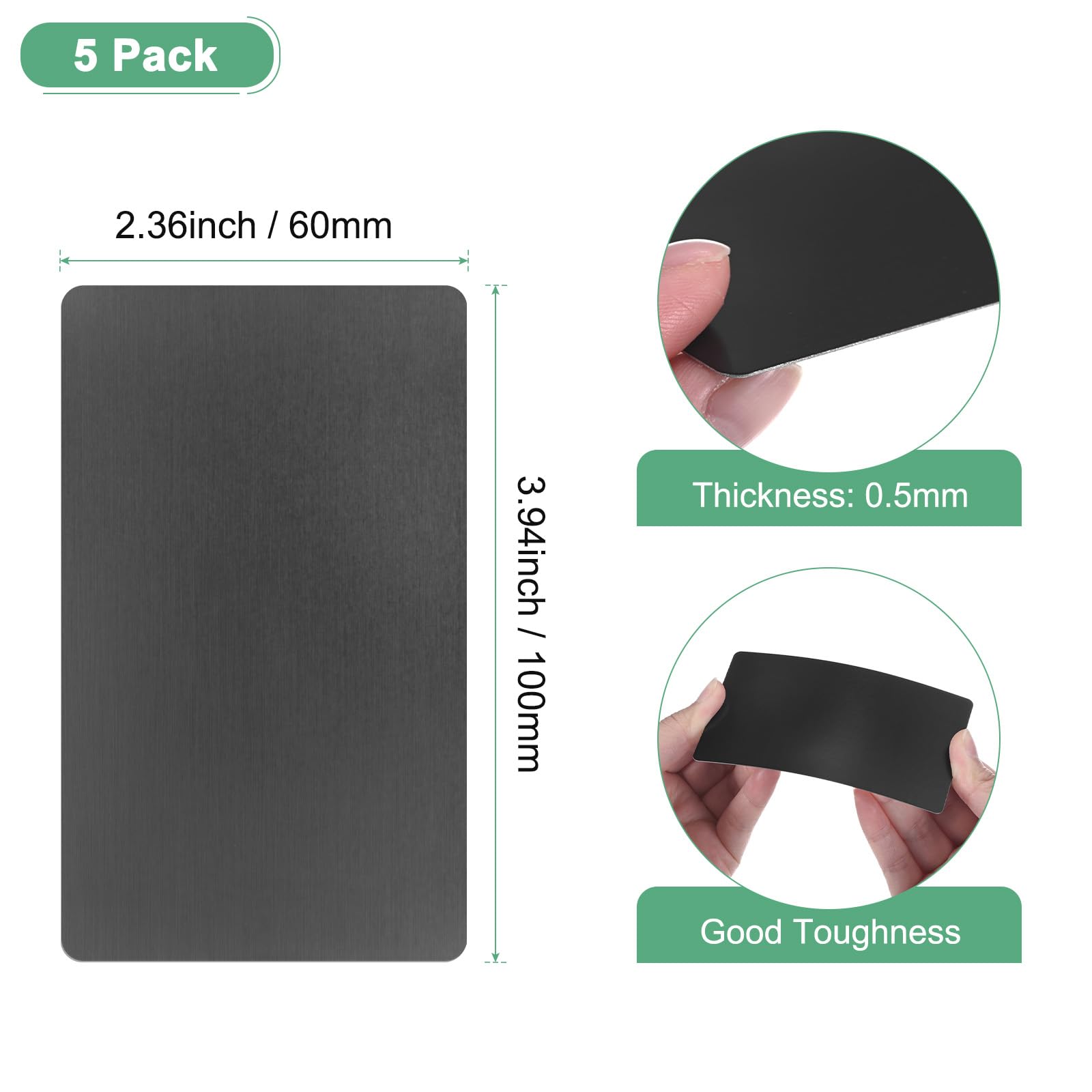 M METERXITY 5-Pack Metal Business Card Blanks - Image 3
