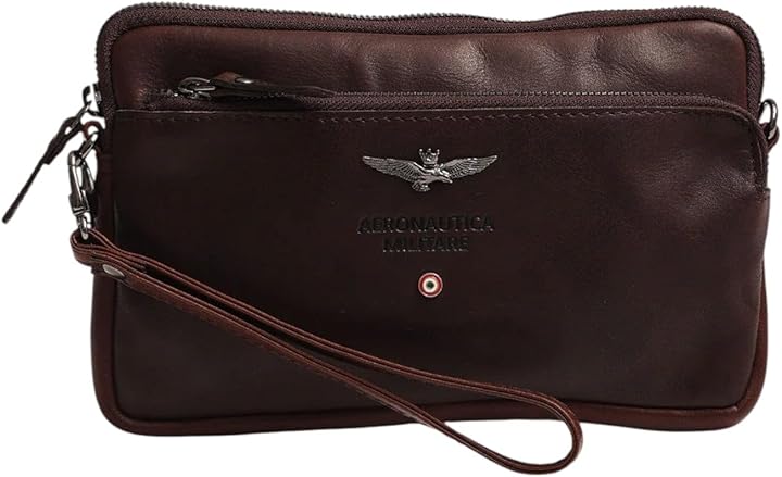 Pochette aeronautica militare clutch con gancio da poso e tracolla regolabile AM356-MO