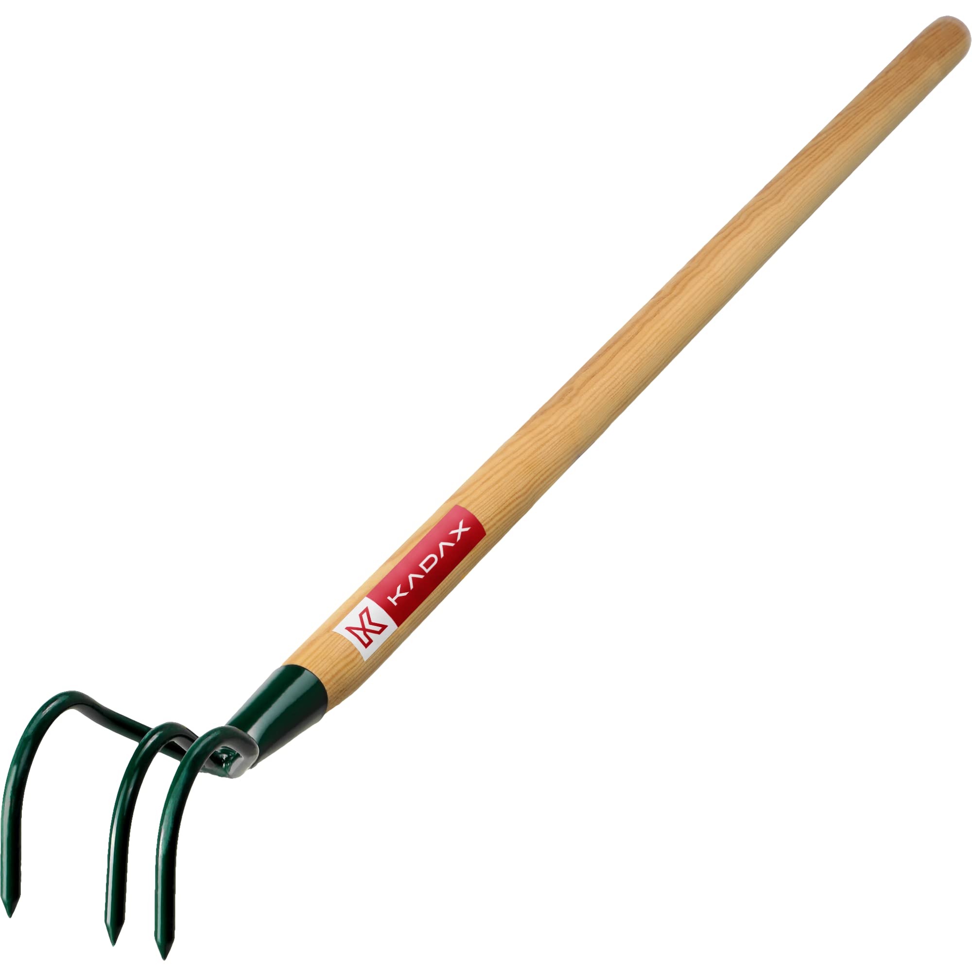 KADAX Cultivateur de désherbage ŕ 3 Dents - Crampons de Mauvaises Herbes - Petite Griffe de Fleur avec Manche - Accessoires de Jardin en métal - houe de Jardin pour desserrer Le Sol (Vert)