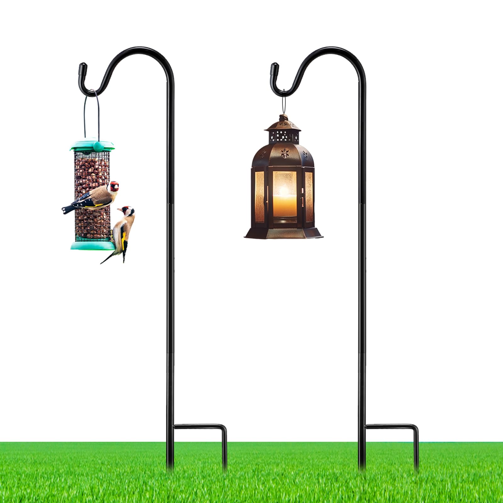 2 Pcs 30 Inch Shepherds Hook for Outdoor Adjustable Bird Feeder Pole