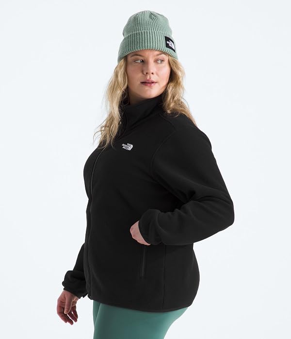 THE NORTH FACE Women's Glacier Fleece Jacket (Standard & Plus Size) - Soft Fleece Pullover with Zippered Hand Pockets, TNF Black, 2X Plus by THE NORTH FACE - Image 2